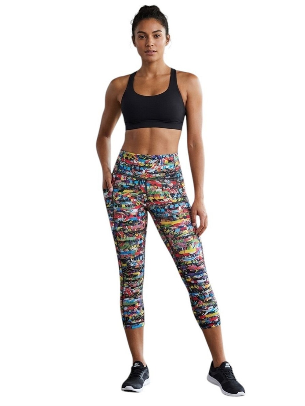 RARE Lululemon SeaWheeze 2016 Pace Rival Crop Leggings Multi Print Size 2